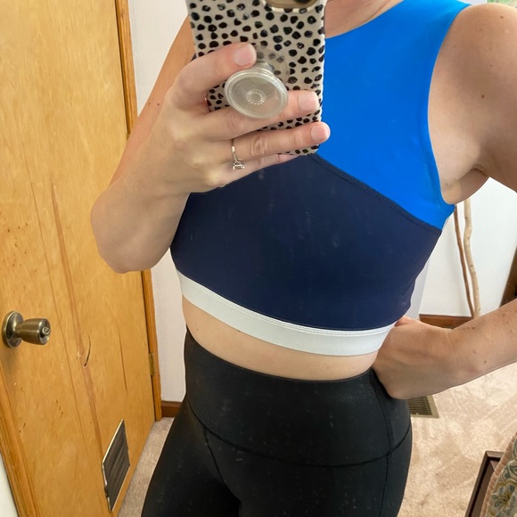 JoyLab Blue and Black Crop Top - Picture 1 of 10